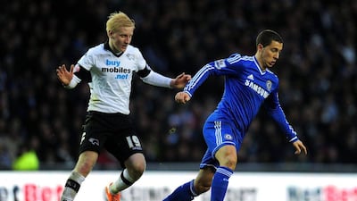 Eden Hazard and Chelsea beat Derby County 2-0 on Sunday to advance in the FA Cup. Shaun Botterill / Getty Images