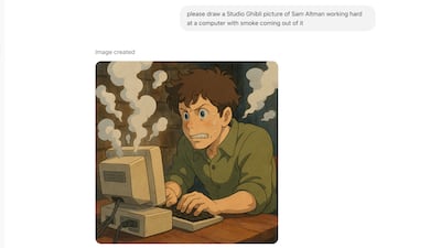 An AI-rendered picture of Sam Altman using Chat GPT.