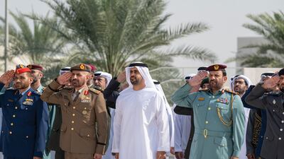 Sheikh Theyab said Flag Day was a poignant occasion for the UAE as it honours its martyrs. Photo: Abu Dhabi Media Office