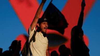 Protesters march in Ciudad Juarez against insecurity, corruption and the killing of Uruapan mayor Carlos Manzo. Reuters