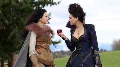 Ginnifer Goodwin, left, and Lana Parrilla, in Once Upon a Time. Jack Rowand / ABC / AP Photo