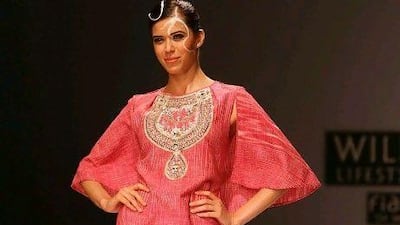 A model wears a design by James Ferreira at the Wills Lifestyle India Fashion Week Spring/Summer 2012 in New Delhi in October.