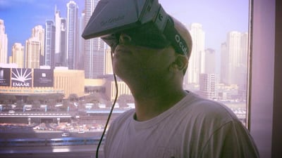 Clyde DeSouza wearing an Oculus. Courtesy Clyde DeSouza