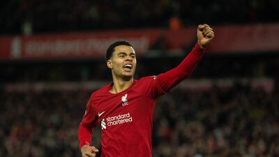 Liverpool's Cody Gakpo scored twice on Sunday. EPA