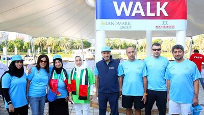 A huge community turnout in Zabeel Park for the beat diabetes annual walk. Courtesy: Dubai Health Authority