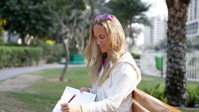 Dubai-based yoga teacher Liz Terry, who has been journalling since the age of 5, says that writing is a way of giving legitimacy to her thoughts and transforming them into actions. Pawan Singh / The National