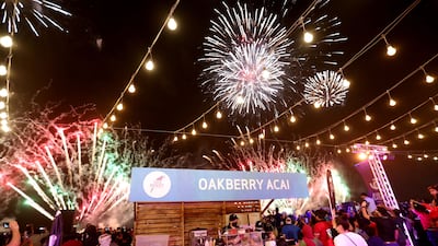Qataris and residents celebrate Eid Al Fitr with fireworks on the seaside promenade in Doha. AFP