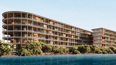 A rendering of the five-star hotel taking shape in Kalba, Sharjah