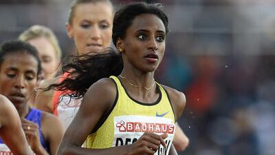 UAE runner Bethlem Desalegn shown at the Stockholm Diamond League meeting in July. Jonathan Nackstrand / AFP / July 30, 2015