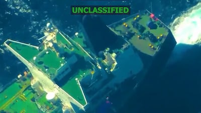 A still from a US Southern Command video shows American forces boarding the MV Sagitta. Photo: X / US Southern Command / @Southcom