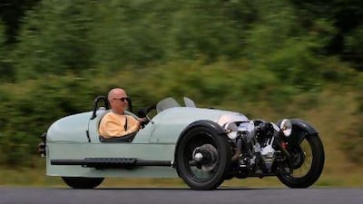 The new Morgan 3 Wheeler, seen here driven in France, is lightweight and has 115hp, so it's fast - but poor braking means it stays that way longer than a driver might want.