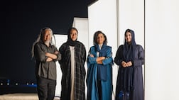 Manar Abu Dhabi artistic director Khai Hori, left, with co-curators Alia Zaal Lootah and Munira Al Sayegh and assistant curator Mariam Alshehhi. Photo: DCT - Abu Dhabi