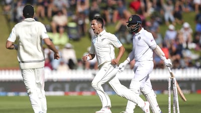Trent Boult picked up three wickets after scoring a quickfire 38 in Wellington. Getty Images