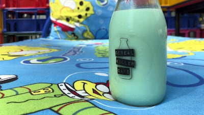 'Mint Choc Chipsters' is paired with mint-flavoured milk