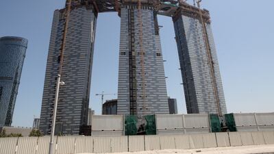 Sorouh's 3,500-apartment Gate Towers in Shams that is set to complete by the end of the third quarter. Fatima AL Marzooqi/The National