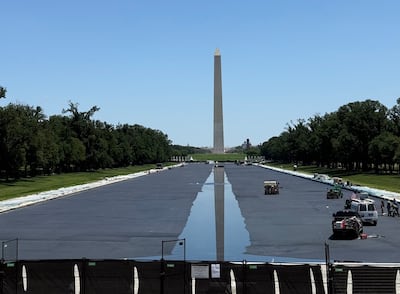 Water flows back into the Lincoln Memorial Reflecting Pool on June 4, 2026 after renovations are completed. Thomas Watkins / The National