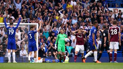 West Ham's Craig Dawson reacts after giving away a penalty. PA