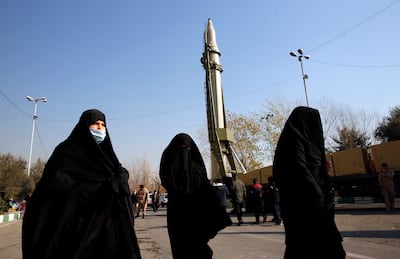A Ghiam missile in Tehran. EPA