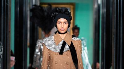 Pearls at the Erdem show during London Fashion Week