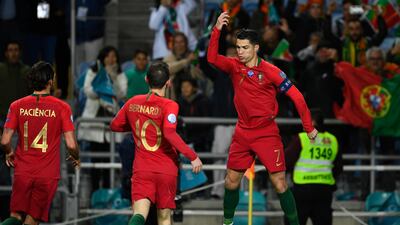 Cristiano Ronaldo completed his ninth international hat-trick. Getty