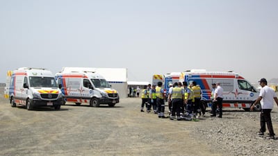 National Ambulance during a mass casuality incident in Fujairah last year. Courtesy National Ambulance Service