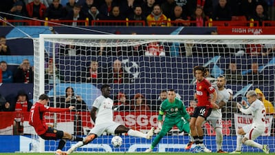 Manchester United's Mason Mount shoots at goal. Reuters