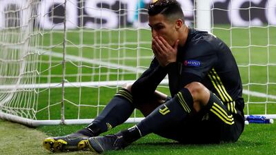 Juventus forward Cristiano Ronaldo reacts after missing a chance. Reuters