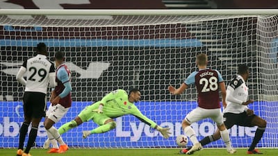 Tomas Soucek scores the West Ham goal. Getty
