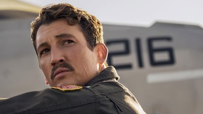 Miles Teller sports a moustache in 'Top Gun: Maverick'. Photo: Paramount Pictures