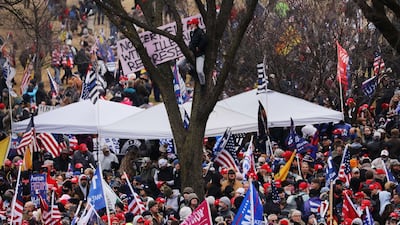 Crowds arrive for the "Stop the Steal" rally in Washington, DC. Trump supporters gathered in the nation's capital today to protest the ratification of president-elect Joe Biden's Electoral College victory over President Trump in the 2020 election. AFP