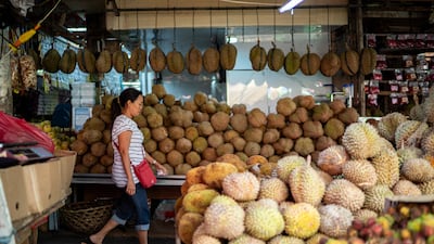 A durian stall at a market in Davao City, the Philippines. High oil prices alone do not fuel true inflation. Bloomberg