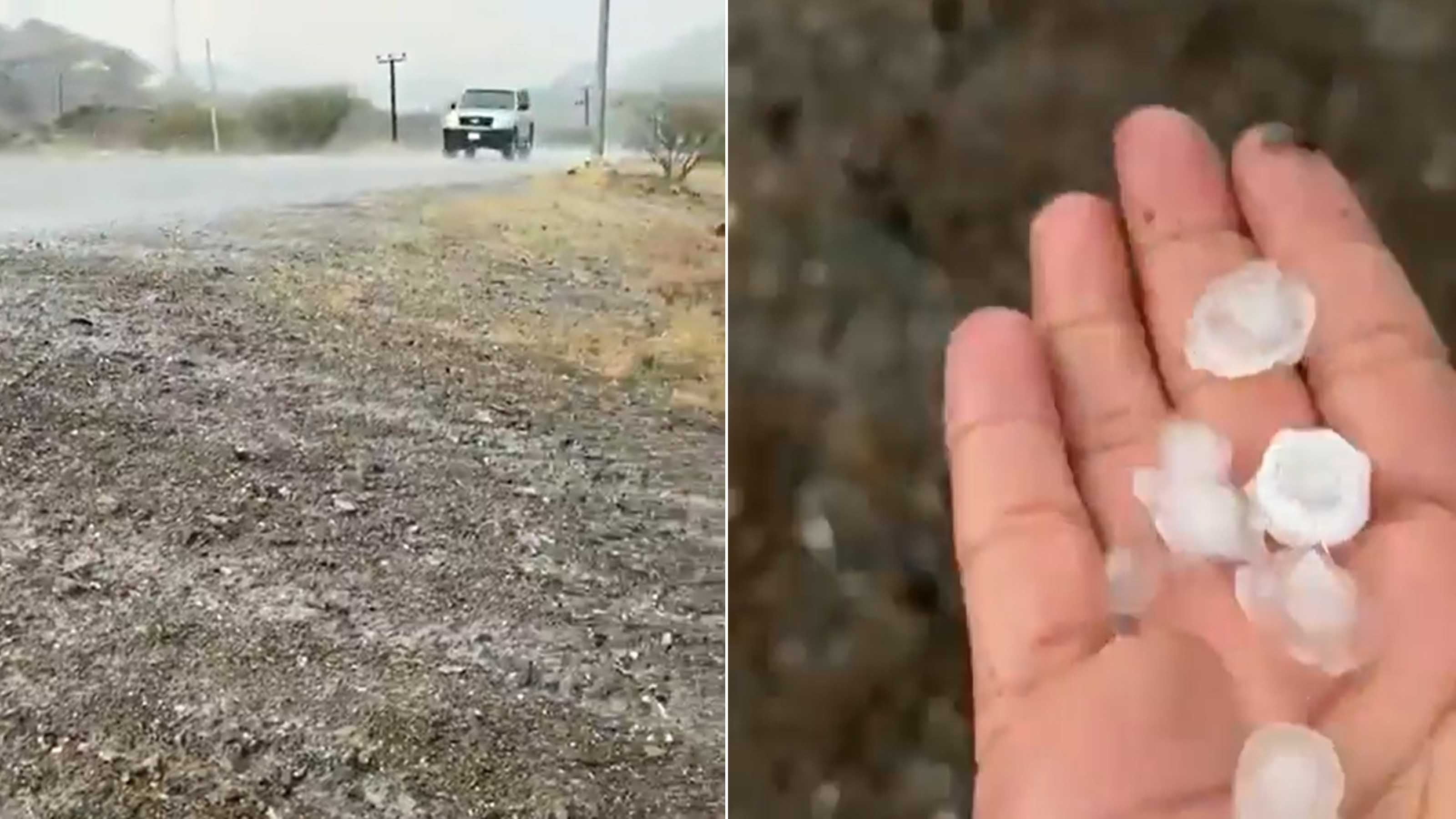 Hail hits Northern Emirates as Abu Dhabi issues rain alert