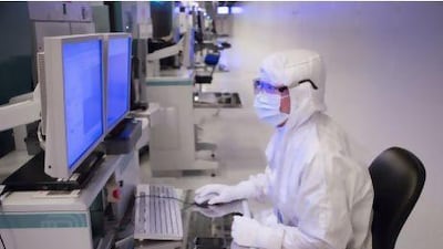 The clean-room of the GlobalFoundries silicon chip factory in Sarasota Springs is 10,000 times cleaner than a surgeon's surgery table. David Bohrer