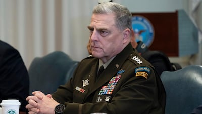 Joint Chiefs Chairman Gen Mark Milley is one of the top military officials now working from home despite testing negative for Covid-19. AP, File