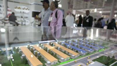 Asmak's model aquaculture farm stands on display at SIAL, a Middle Eastern food show, last year. Silvia Razgova / The National