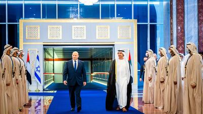 Mr Bennett is the first Israeli prime minister to visit the UAE. Wam