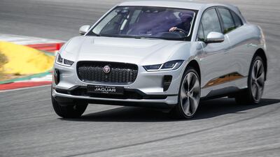 The I-Pace on-track at the Autodrome Internacional do Algarve in Portugal. Jaguar