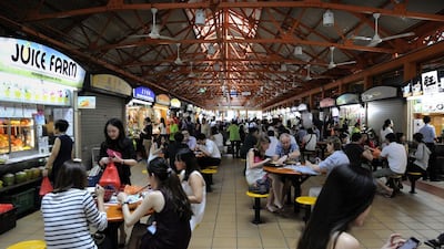 Hawker centres are open-air, sheltered buildings that house rows of cooked food stalls selling a variety of food, drinks and dessert.