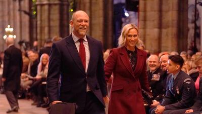 Mike and Zara Tindall, daughter of the Princess Royal Anne, attend Together at Christmas on Thursday night. Getty