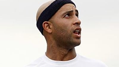 James Blake looks to the sky for inspiration during his loss to Italy's Andrea Seppi.
