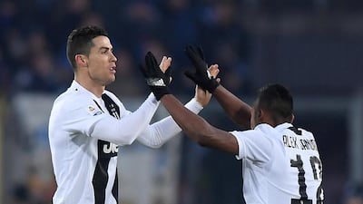 Juventus' Cristiano Ronaldo celebrates scoring against Atalanta. Reuters