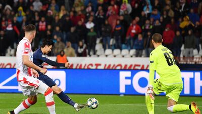 Son Heung-min of Tottenham Hotspur scores his team's second goal. Getty