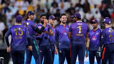 Bangla Tigers celebrate after the stumping of Qalanders' Amjad Khan. Chris Whiteoak / The National