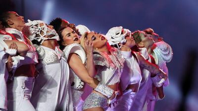 February 12, 2017: A handout image of Lady Gaga performing at the Super Bowl. Courtesy Sephora Middle East