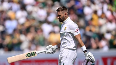 Aiden Markram of South Africa acknowledges the crowd as he walks off after being dismissed for 136 on day four of the World Test Championship final. Getty Images