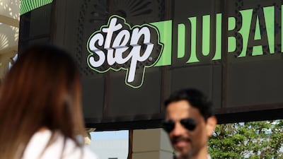 Visitors arrive at Step Dubai 2025. Internet City, Dubai. Chris Whiteoak / The National