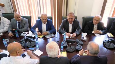 Members of the Syrian opposition meet in Riyadh, Saudi Arabia on August 21, 2017. Stephen Kalin / Reuters