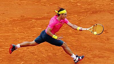 Rafael Nadal at full stretch on the clay of Roland Garros. The Spaniard will be looking to put last year?s shock exit behind him.