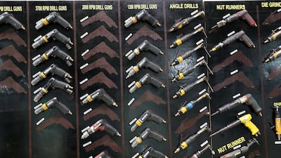 Different type of tools in the Assembly section at the Strata Manufacturing in Al Ain. Pawan Singh/The National