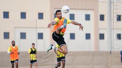 Players from the UAE national team take part in a training session in Dubai.